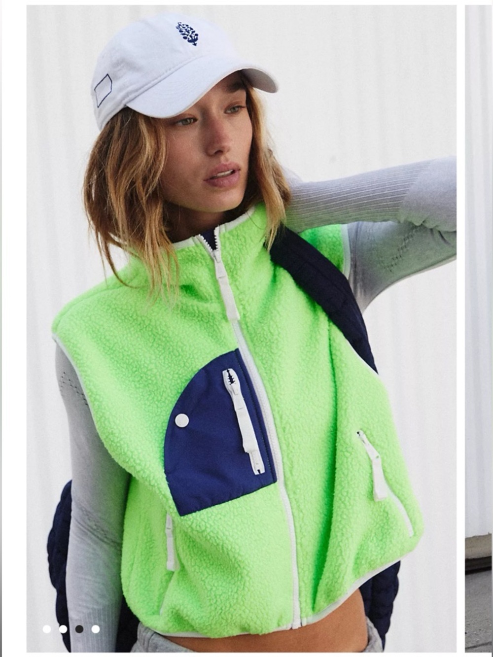 Free People Movement Hit The Slopes Vest in bright Lime Glow Combo size s green